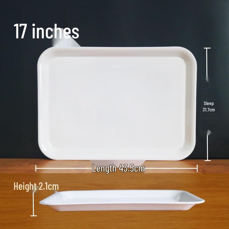 Handun 17-inch Melamine Rectangular Serving Tray (10-Pack)