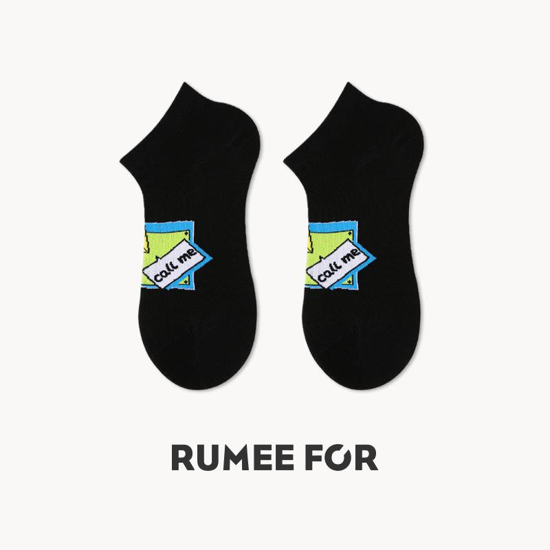 5 Pairs of Female Spring and Autumn Thin Shallow Mouth Low Top Sweat Breathable Cotton Boat Socks