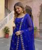 Donna Designer Anarkali Fandy Seta Abito Pantalone Dupatta Set Abbigliamento da Festa Bollywood Salwar Suit