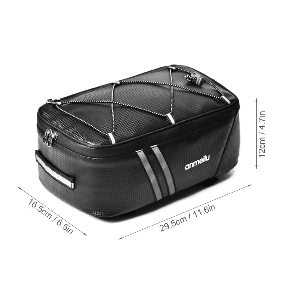 Lixada Bicycle Trunk Bag, Bicycle Rack Rear Carrier Bag, Bicycle Commuter Bag, Waterproof (Rain Cover Included)