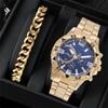 Men'S Fashion Large Dial Watch Steel Strap Quartz Watch Men'S Watch