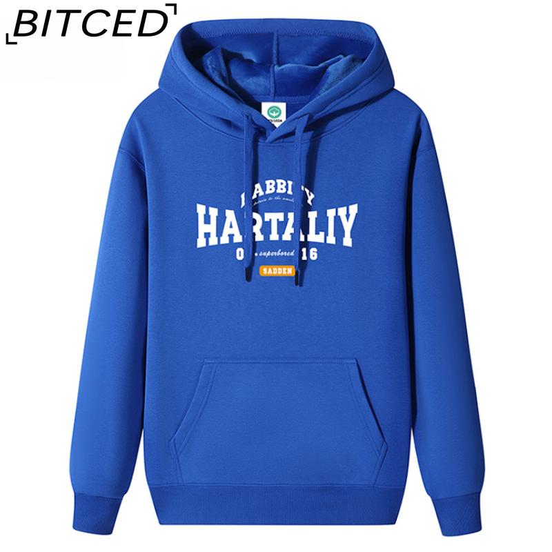 BITCED Cotton Long Sleeve Men's Loose Large Size Printed Sports Bottom Long Sleeve T-Shirt Top