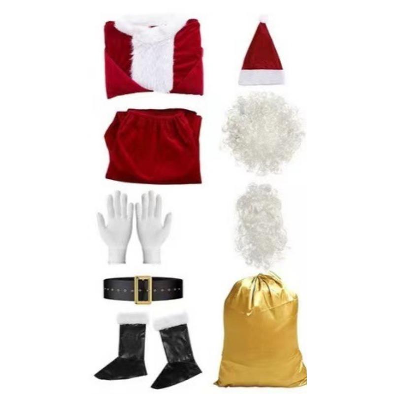 New Santa Claus clothes enlarged and thickened Christmas costumes Christmas costumes Holiday classic performance clothes