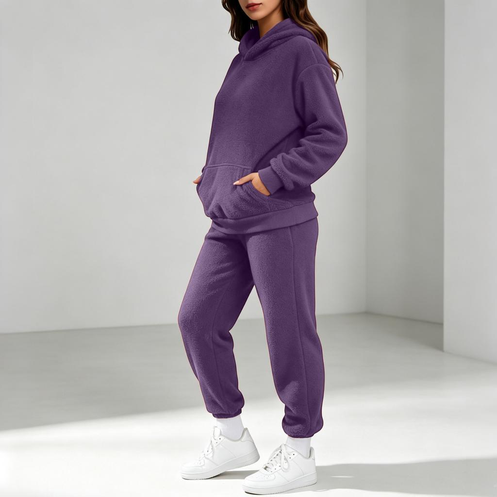 Women's Sweatshirt and Sweatpants Set Long Sleeve Elastic Waist Casual Fall Winter Wear