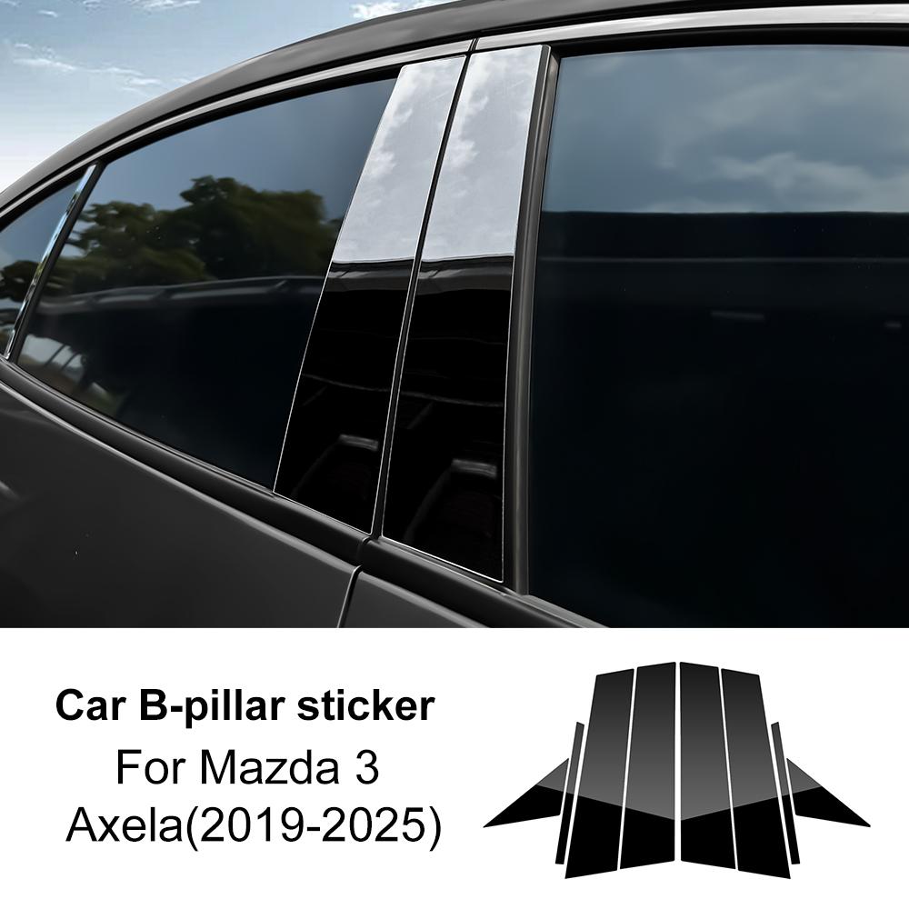 Für Mazda 3/Axela 2019 2020 2025 2025 2025 2025 2025 B C Säulen Aufkleber Kohlefaser Muster Glänzend Schwarz Schutz Zubehör
