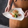 Unregelmäßiger dreieckiger Teller Keramik-Dessertteller Sushi-Teller Salatteller Serviceteller Molekularküche Spezialgeschirr