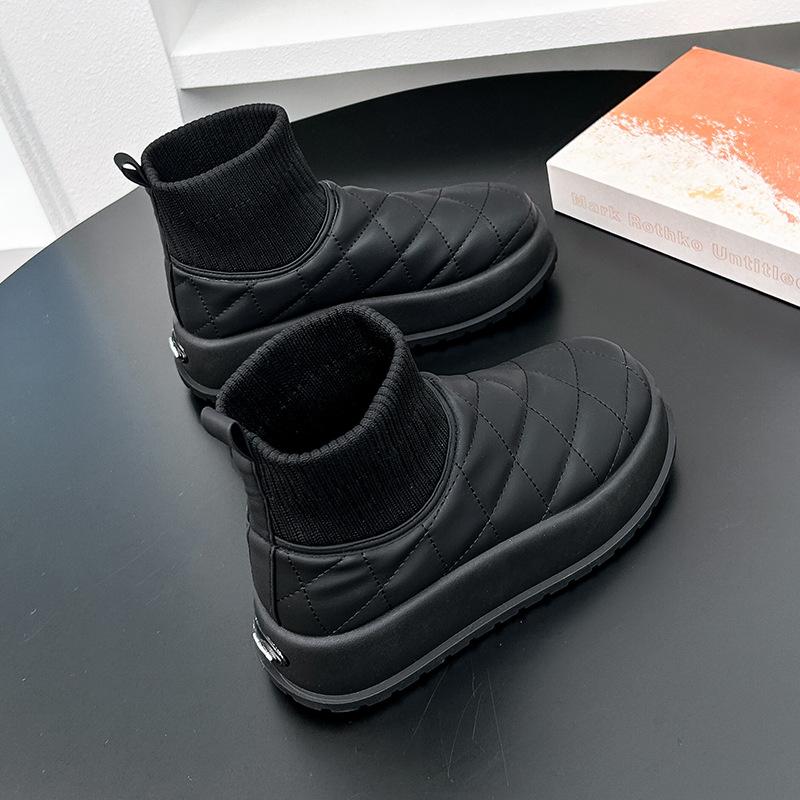 

Женские зимние сапоги с плюшевым мехом, зимние теплые зимние сапоги на толстой подошве, уличные 39 чёрный