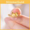 Gold Adjustable Cute Color Rabbit Ring With Adorable Smiling Face Women For