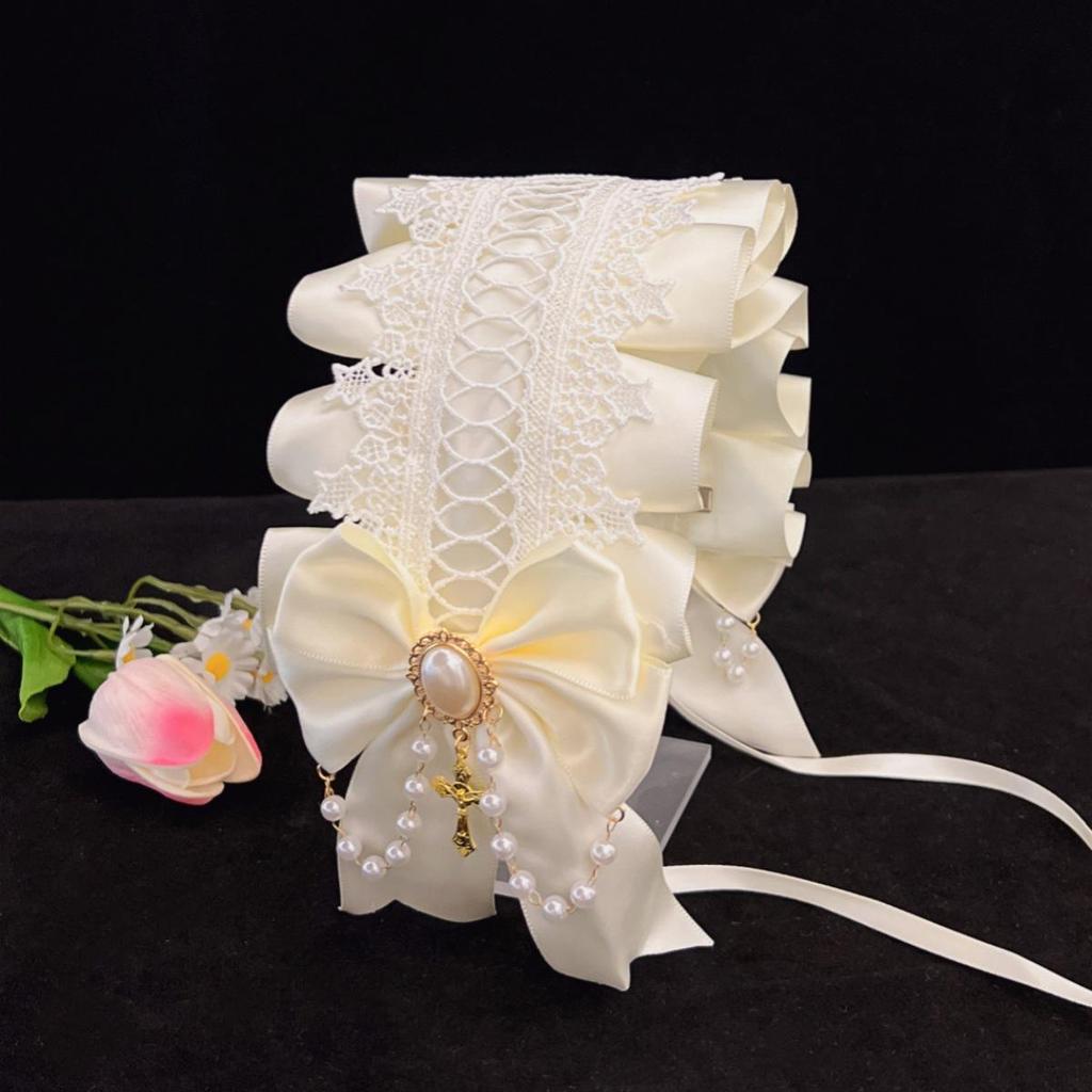 Lolita Lace Ribbon Bow Headband & Skirt Headdress
