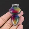 Rainbow Solar Quartz Gemstone Handmade 925 Sterling Silver Pendant Natural Gemstone Fix Loop Pendant Double Rainbow Solar Quartz Pendant