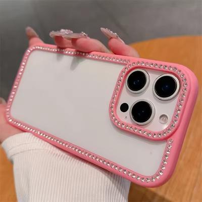 Capas Brilhantes de Diamante com Glitter Para iPhone 16 13 12 11 Pro Max Capa de Telefone de Strass Transparente Para iPhone 15 14 Pro Max 16 Plus Capa