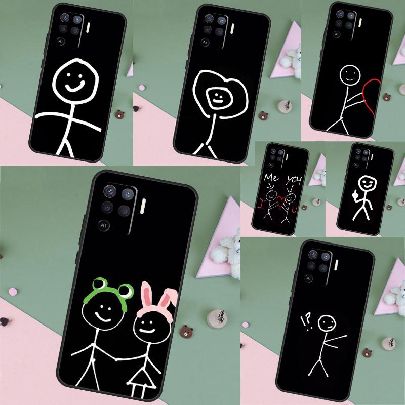 Cartoon Matchman For OPPO A78 A98 A18 A38 A58 A5 A6 Pro A15 A17 A57 A16 A76 A96 A54 A74 A94 A40 A60 A80 Case
