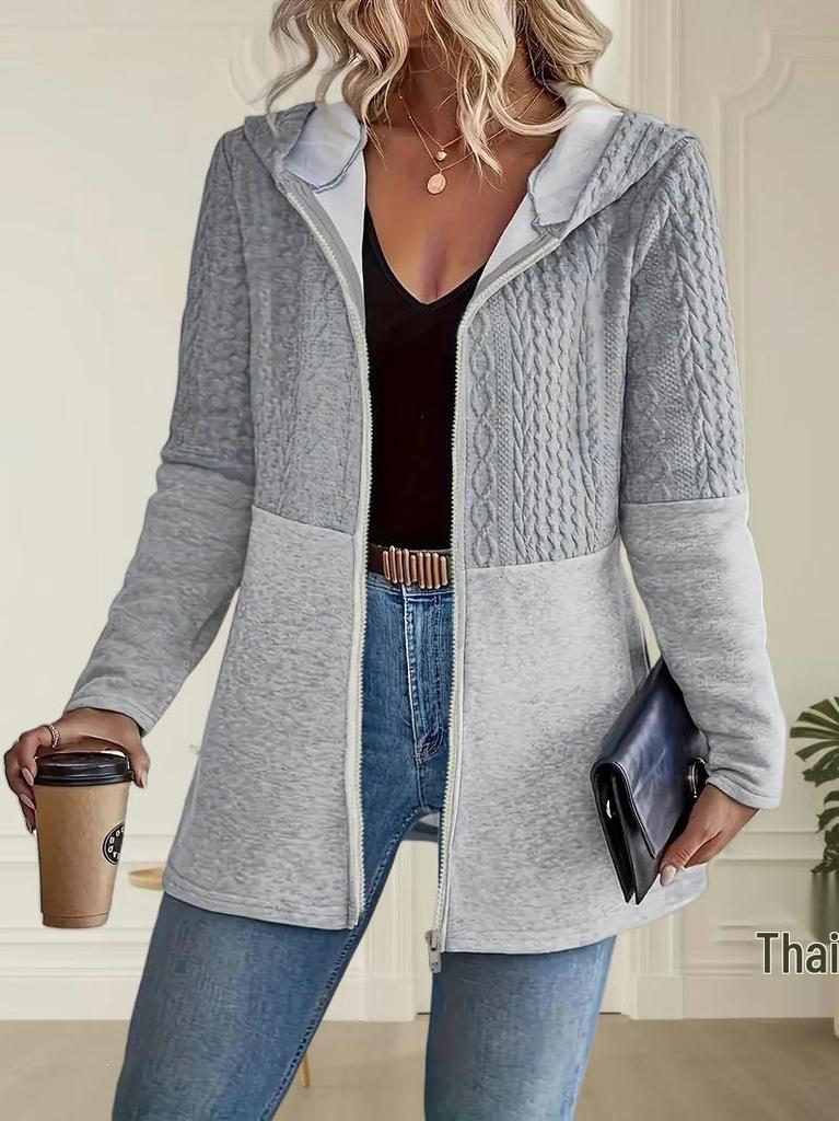 Women's Ripple Patchwork Hooded Jacket: Autumn/Winter 2026.