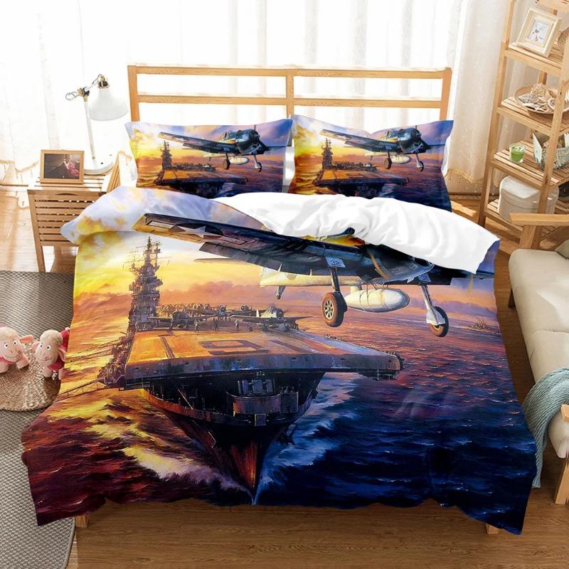 Home Textile 3D Print Airplane /Plane Bedding Set For Boys,Teenagers Adults Child Aeroplane Duvet Set Cover Twin Size Bed Double