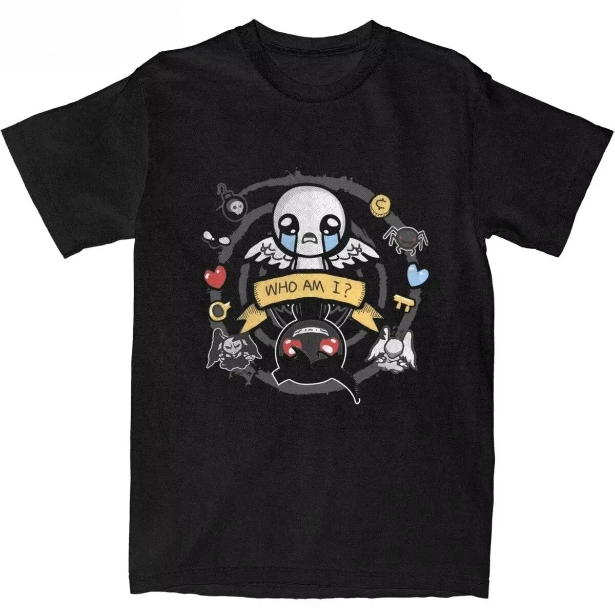 

The Binding of Isaac Кто Я Футболка Женская Потрясающая Футболка С Круглым Вырезом Футболка С Коротким Рукавом Топы Классическая Эстетичная Одежда Y2K 4XL