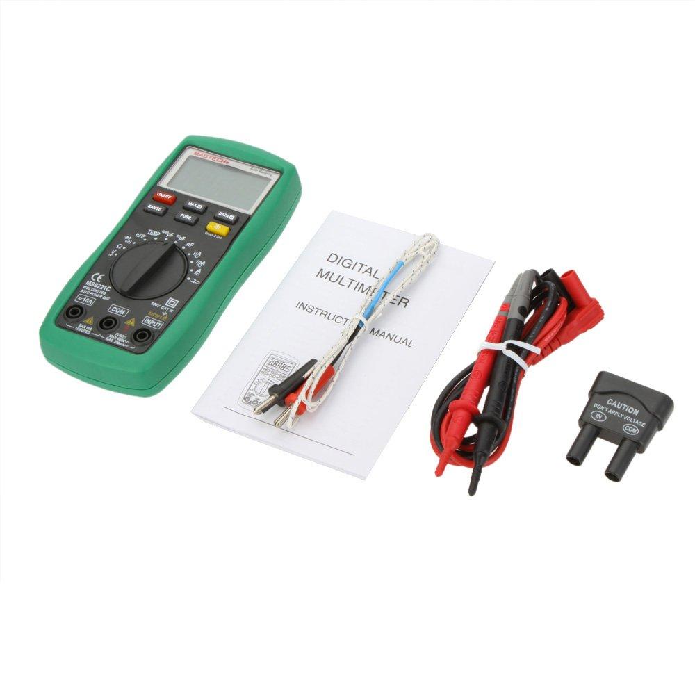 Multímetro Digital MASTECH MS8221C com Temperatura e Pinça Óptica, Faixa Automática, hFE, Capacitância, Medidores