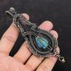 Labradorite Pendant Copper Wire Wrapped Pendant Antique Jewelry Original Gemstone Pendant Copper Wire Jewelry Gifts For Mom Handmade Pendant
