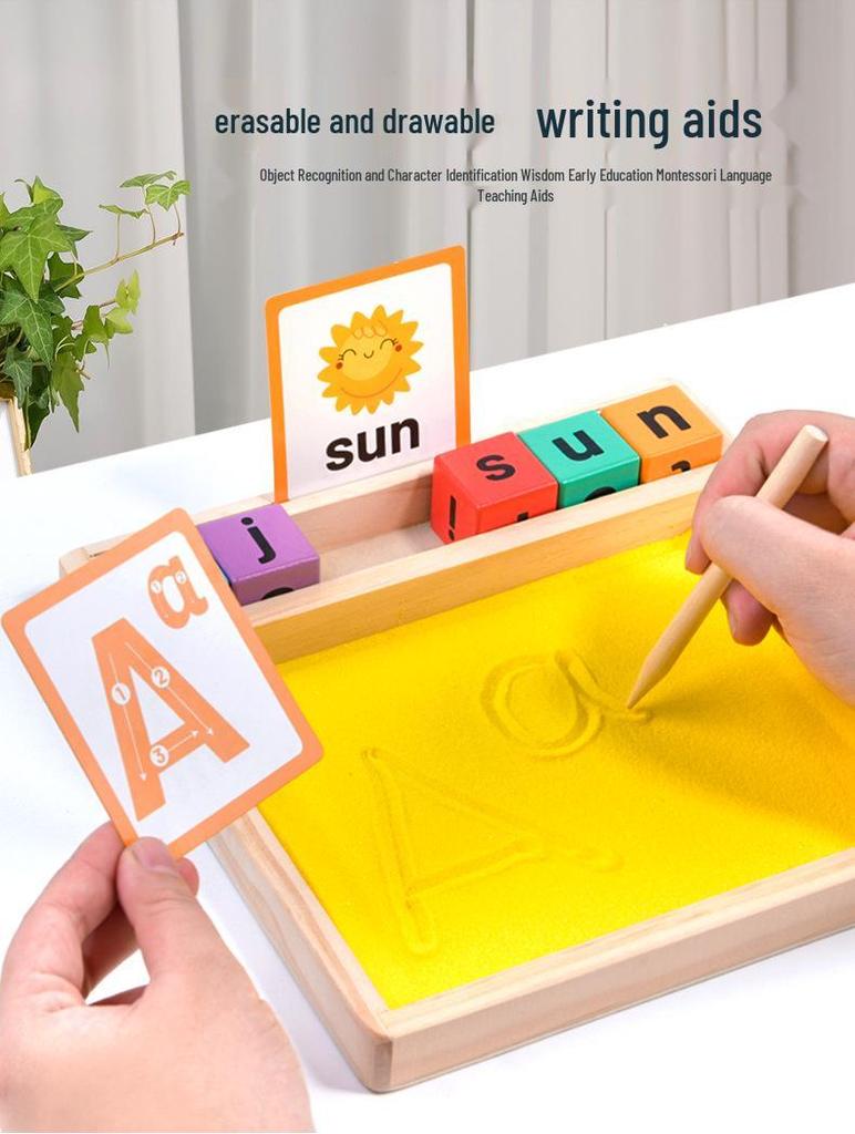 Montessori Sandpaper Letters & Numbers Wooden Educational Toys