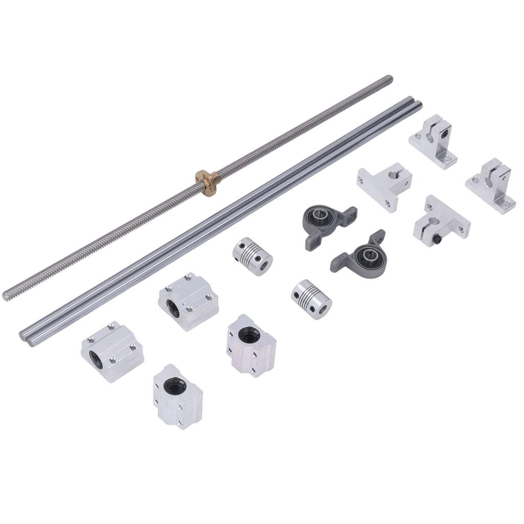 T8  Screw Kit 350mm Horizontal Optical Axes 8mm Double Rail Shaft Support Bearing