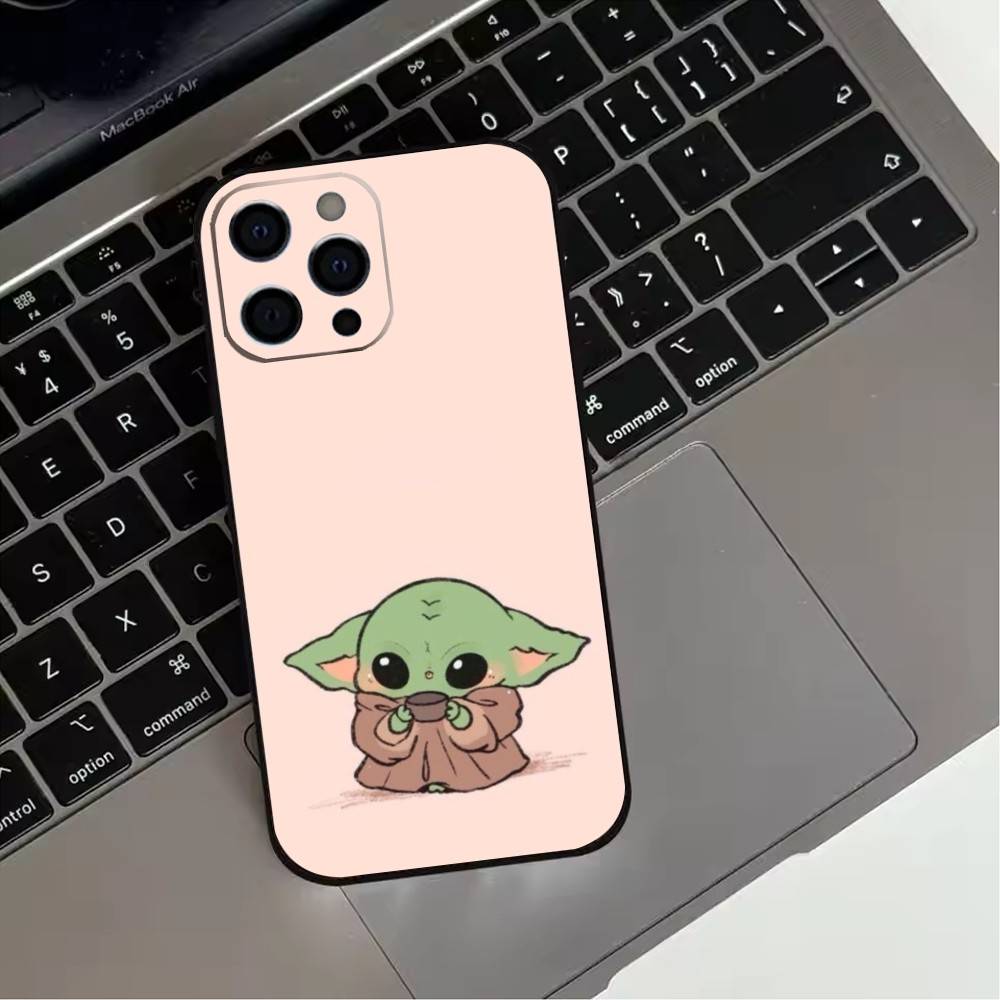 Cute cartoon Baby Y-Yoda Phone Case For iPhone17,16,15,14,13,12,11 Plus,Pro Max Soft Black Cover