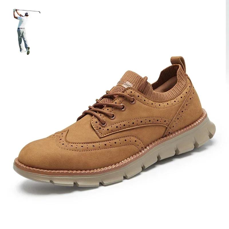 Herren Luxus Golfschuhe Bequeme Herren Übergröße 40-48 Leder Golfer Sport Trainings Sneaker Golfschuhe