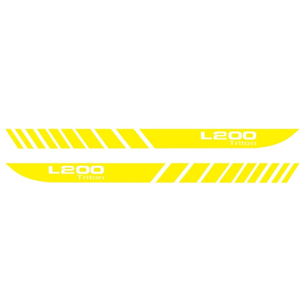 2Pcs Car Long Side Stripes Stickers For Mitsubishi L200 Triton Auto Sports DIY Vinyl Film Styling Decals Car Tuning Sticker
