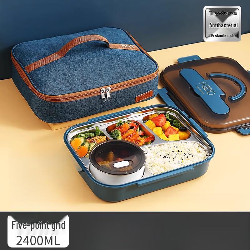 304 Stainless Steel 5-Compartment Insulated Lunch Box