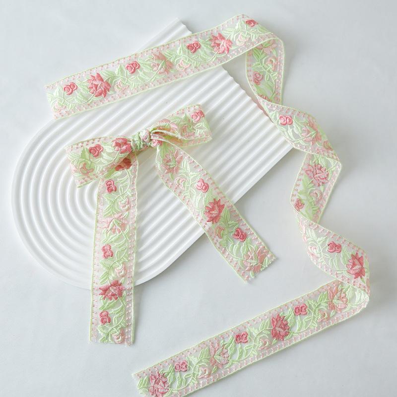 Vintage Ethno-Stil Chinesische Stickerei Spitze Chinesischen Stil Organza Stickerei Hanfu Kleidung Rock Seite Rand Zubehör Zubehör