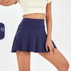 New Arrival Yoga Tennis Skirt Women's High Waist Slim Looking Sports Training Skirt Fake Two-Piece Fashion Tape Half-Length Pleated Skirt