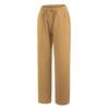GMXIA Large Size Women's Elastic Waist Long Linen Casual Loose Wide Leg Trousers