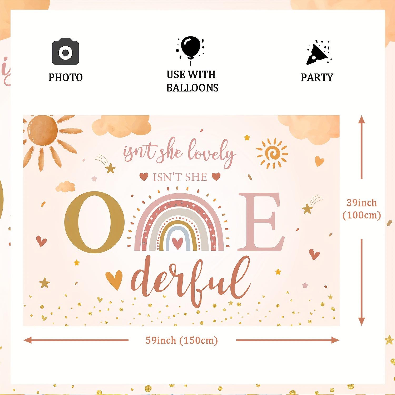 Bohemian chic birthday background, party decoration supplies for the first birthday milestone 130X150cm