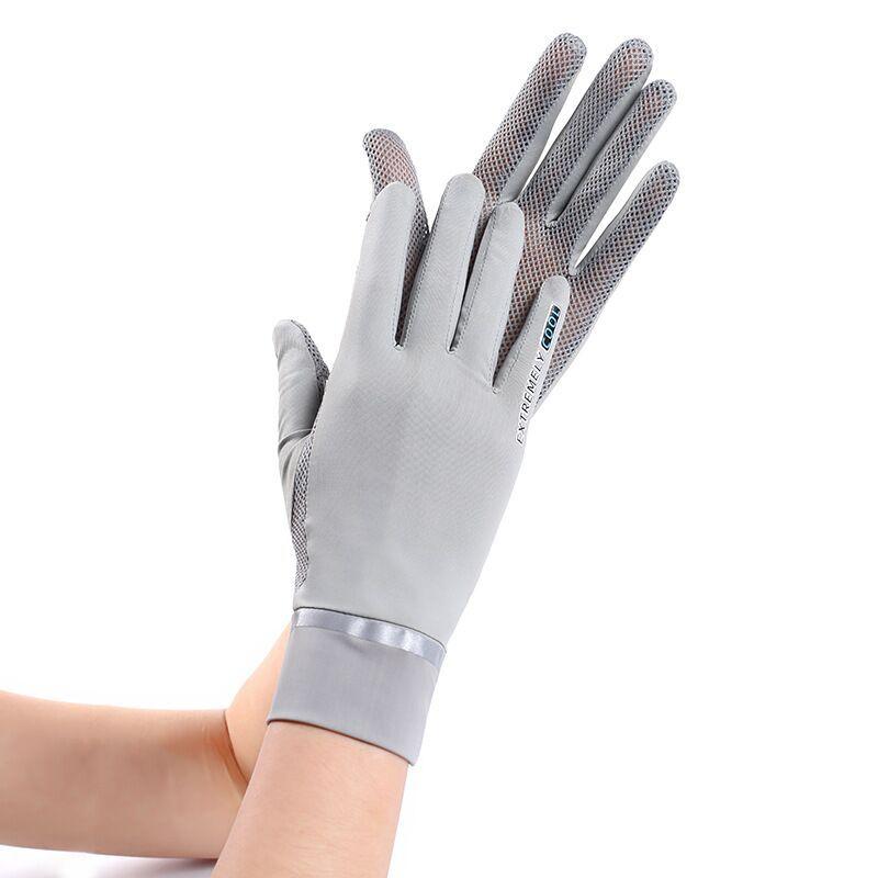 Gloves Summer UV Sun Protection Tram Outdoor Touch Full Finger Riding Ladies Screen Breathable Ice Silk Driving Gloves