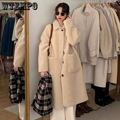 Thickened Women's Korean Plush Coat Jacket Women's Mid To Long Style Autumn and Winter