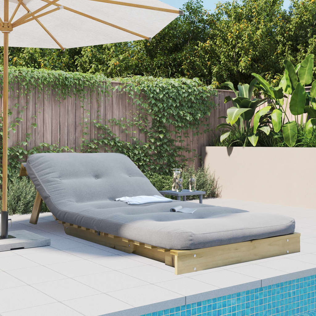 Vidaxl Sofa Rozkładana Typu Futon, Z Materacem, 80X206X11 Cm, Sosnowa