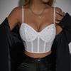 Kvinner Blonder Undertøy Babydoll Rund Hals Blonder Sexy Vest