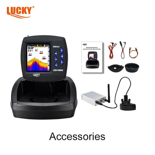Leqi FF918C-WL Black Wireless Fish Finder Bait Boat with 300M Range.