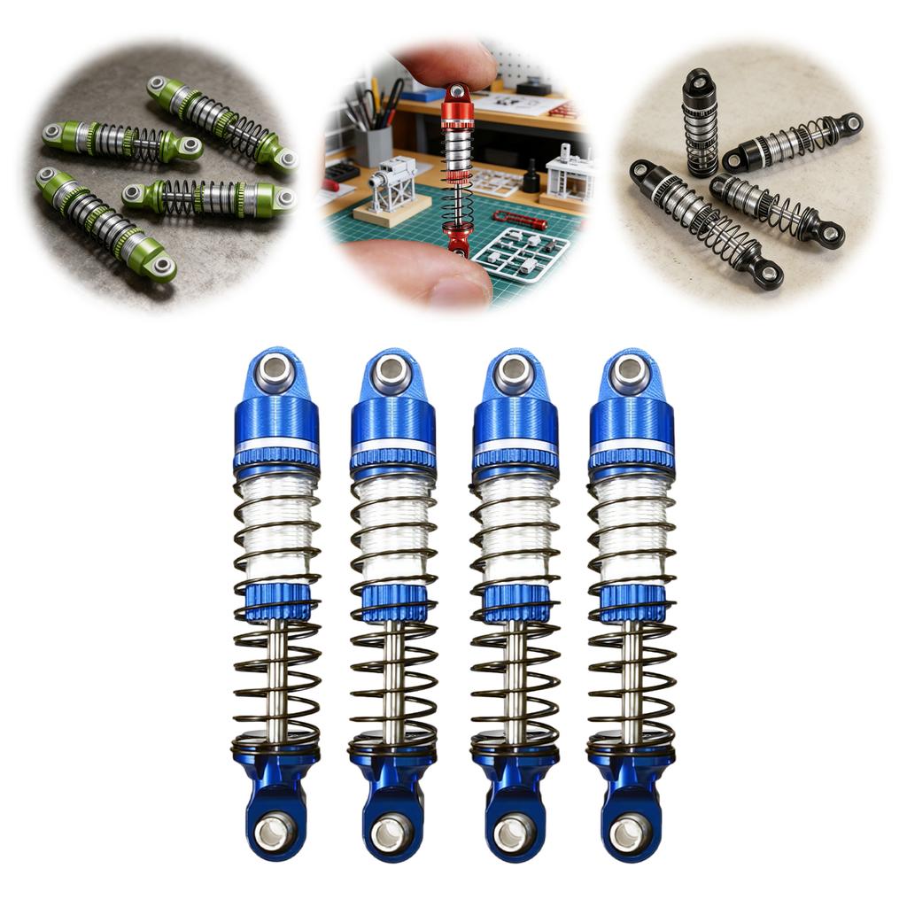 4pcs Oil Damper Upgrade Parts Metal RC Car Front Rear Damper Modification Accessories for 1/18 RC Car Crawler Racing Truck