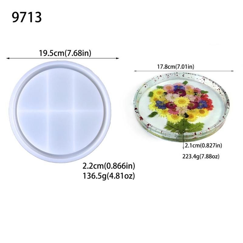 Lagerung Tablett Silikon Form DIY Runde Tablett Form Kristall Epoxidharz Formen Gips Beton Zement Handwerk Gussform