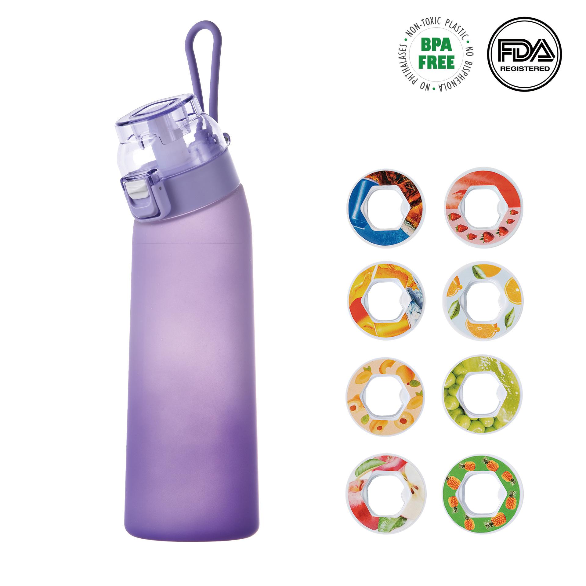 

Спортивная бутылка для воды 700 мл, не содержит БФА, с 7 ароматическими капсулами, 0% сахара, стакан для воды 701-800ml фиолетовый