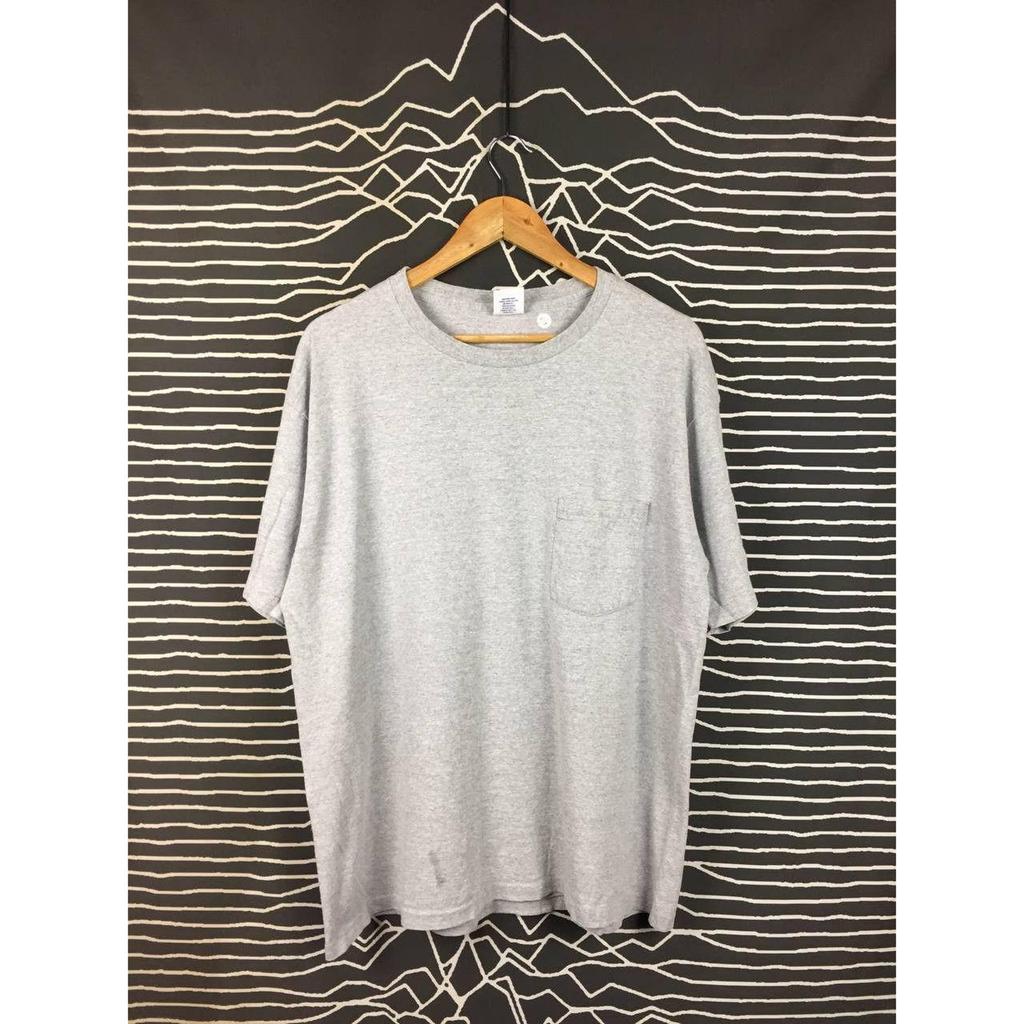 Vtg 90s GAP Made in USA Heather Gray Essential Pocket Tee