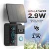QIBOX Solar Charger Compatible with Ring Video Doorbell (2020 Release), Micro USB Port Only, Not for USB-C or 2-Prong Ports, 2.9W Waterproof Solar