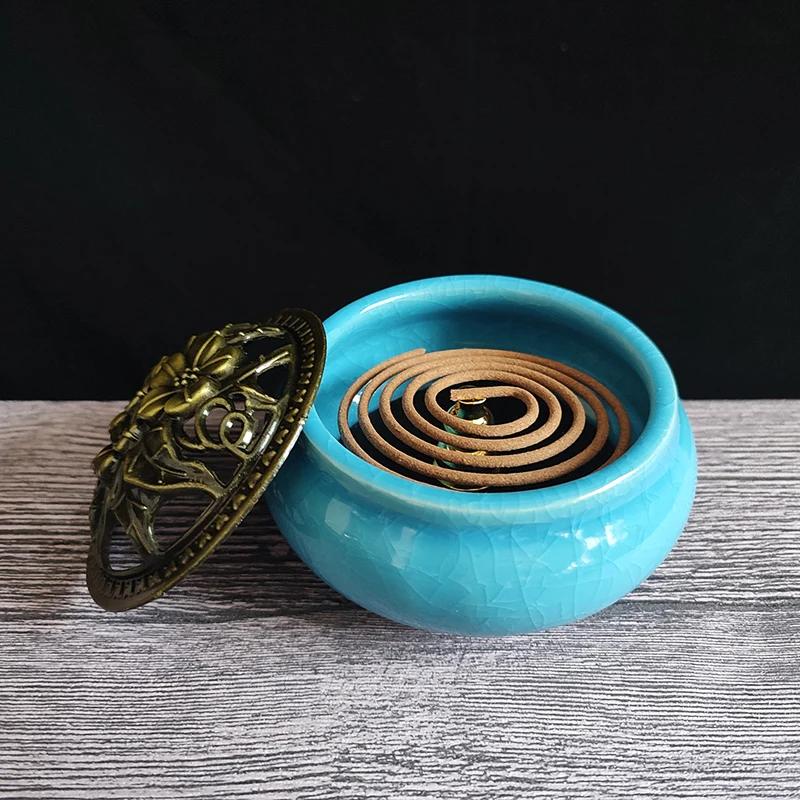 Encens en Spirale Bois de Santal Naturel 48 Plaques/boîte Lavande Jasmin Rose Parfum Aromathérapie Intérieur Brûleur Indien Bouddhiste
