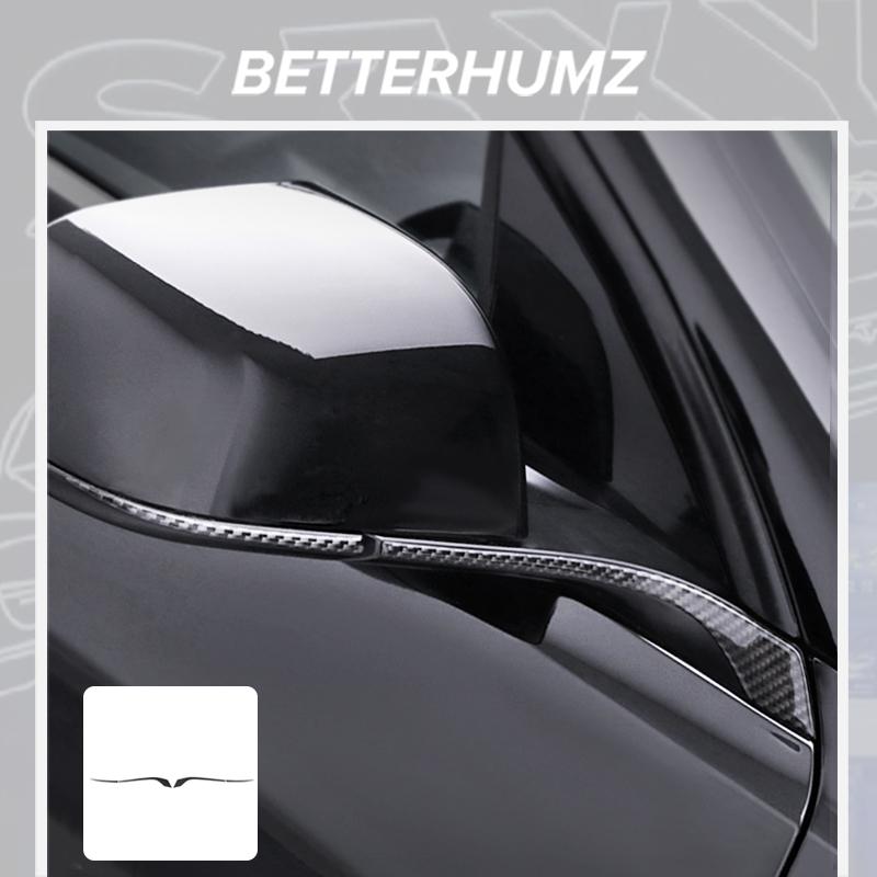 Carbon Fiber Rearview Mirror Sport Trim Strip For Tesla - Model Y Juniper 2025 Model 3 Highland 2024 Car Sticker Accessories
