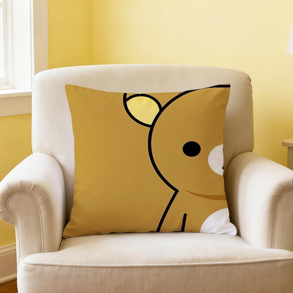 Kawaii Bear Face Funny rRilakkuma Soft Pillowcase for Sofa Home Living Room Office Decor Protective Covers Hogar Pillow Cover