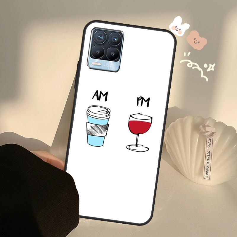 Coffee Wine Cup Case For Realme GT7 Pro GT6 C65 C67 C61 C53 C55 C51 C25 C63 C71 C75 11 12 13 14 15 Pro Plus