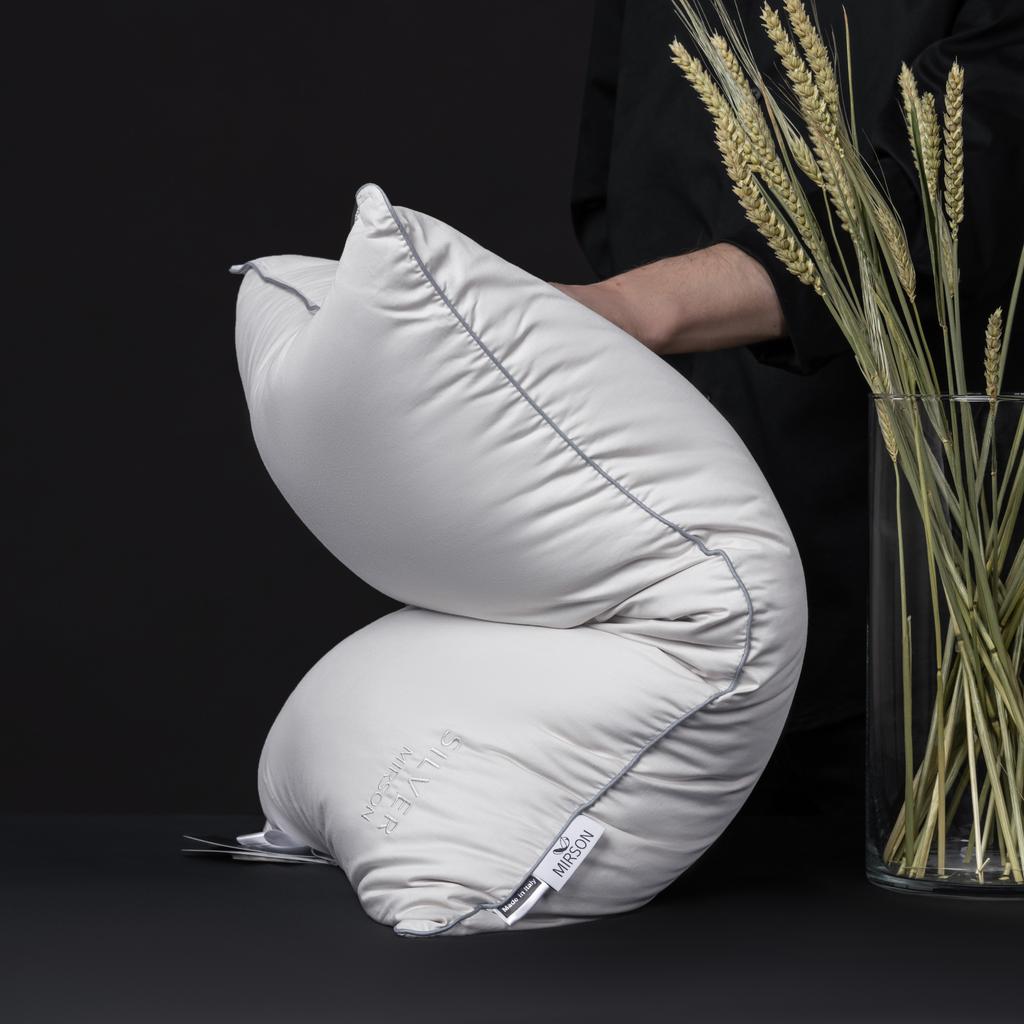 Polyester (Anti-Allergen) Pillow Silver Cloud №1010 100% Cotton, 100% Polyester Filling. Medium.
