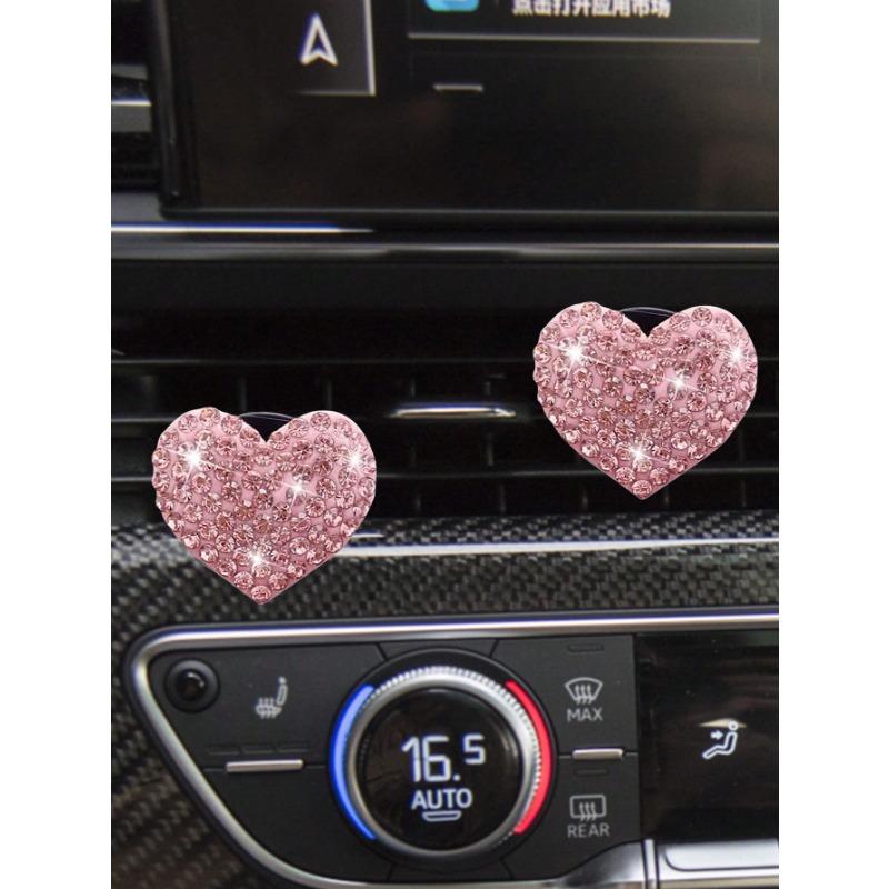 Rhinestone Decor Heart Design Car Air Outlet Clip