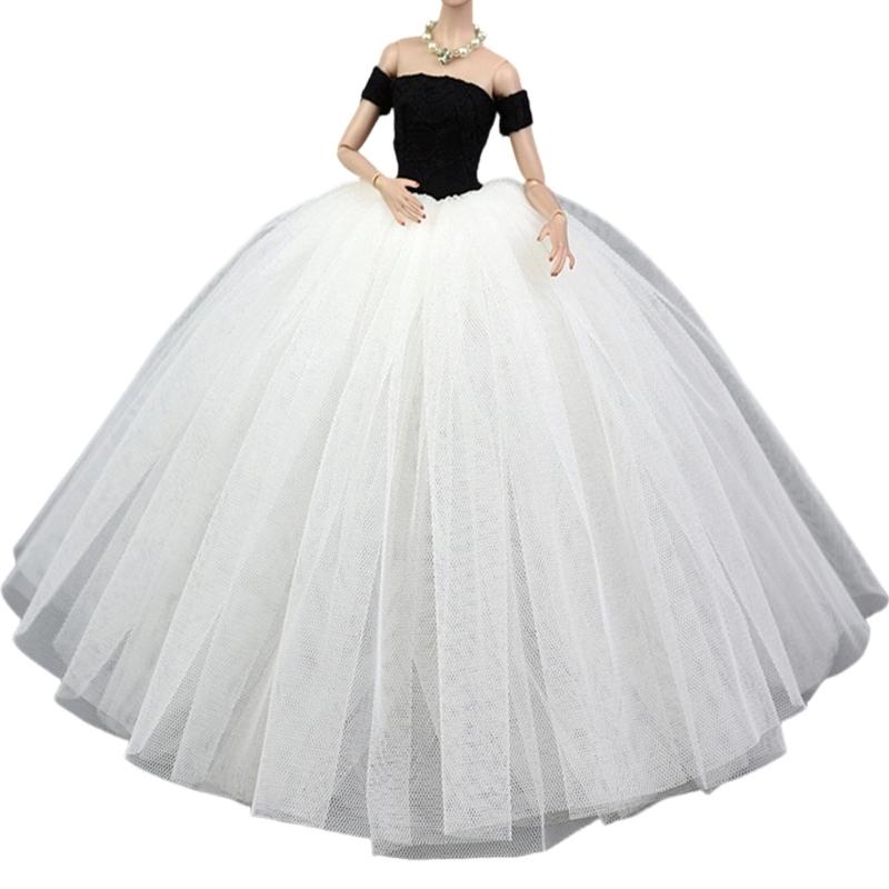 Robe bouffante élégante à manches pour poupées de 6 pouces Vêtements Robe de mariée avec coutures détaillées Pour exposition et collection