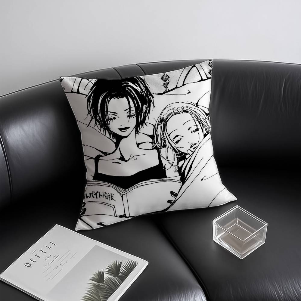 

AnimeBlack White Cool NANA Pillow Case Anti-dustmite Invisible Zipper Sofa Bed 12x12Inch