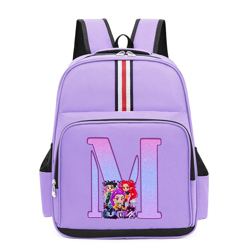 Anime Cartoon 26 Letters Lightweight Children'S Backpack Large Capacity School Trend School Bag For Primary And Secondary School Students